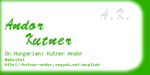 andor kutner business card